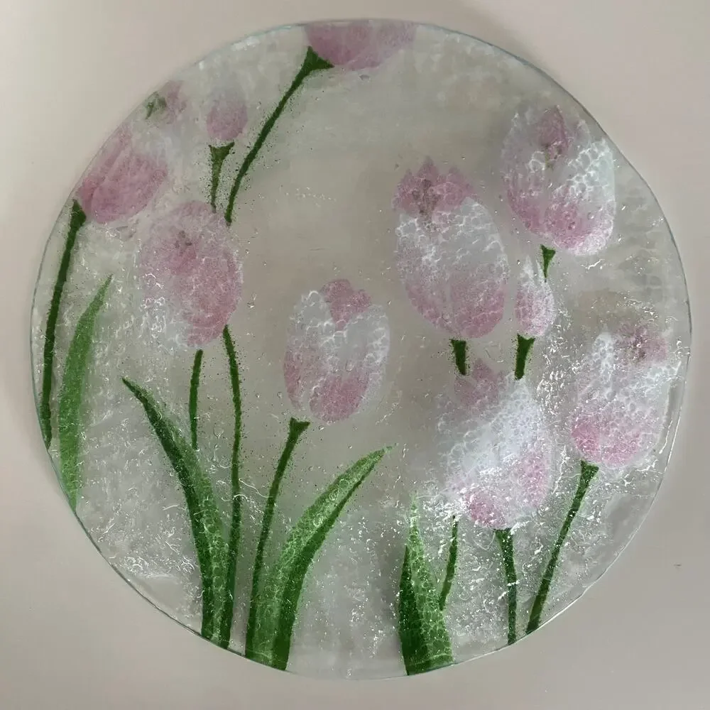Sydenstricker Fused Glass Signed Art Plate 8-1/2”‎ Diameter FLAWLESS